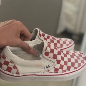red checkered slip on vans